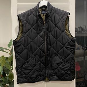 J Crew Men’s Puffer Quilted Black Vest